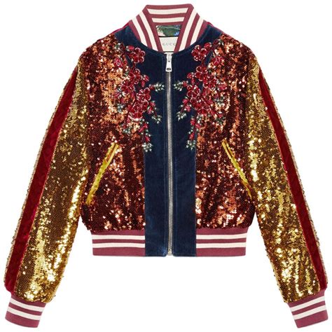 gucci embroidered coat floral women sequin